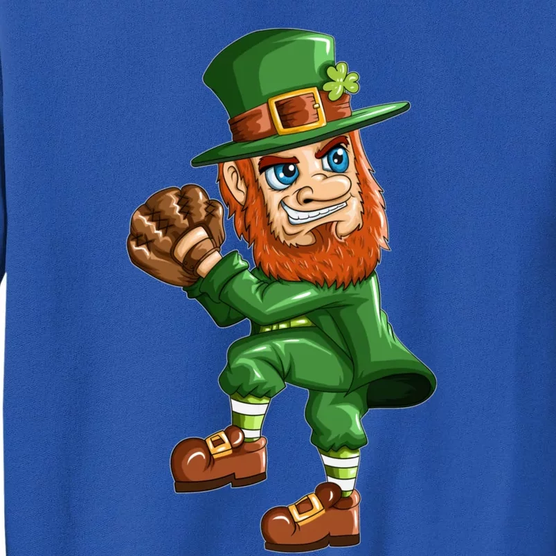 Baseball Player Leprechaun St Patricks Day Baseball Glove Gift Tall Sweatshirt