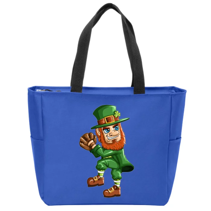 Baseball Player Leprechaun St Patricks Day Baseball Glove Gift Zip Tote Bag