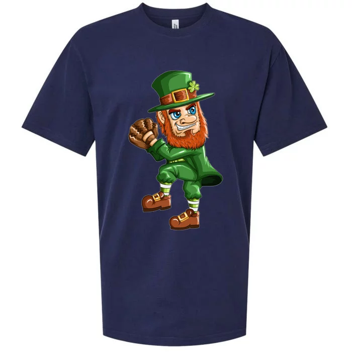 Baseball Player Leprechaun St Patricks Day Baseball Glove Gift Sueded Cloud Jersey T-Shirt