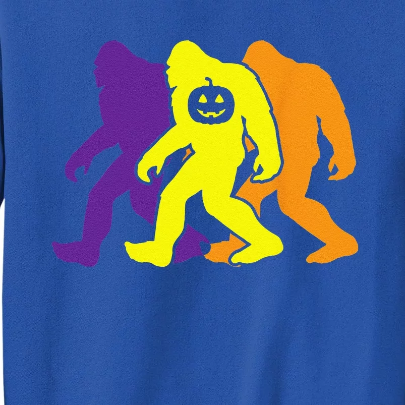 Bigfoot Pumpkin Lazy Halloween Costume Funny Sasquatch Tall Sweatshirt