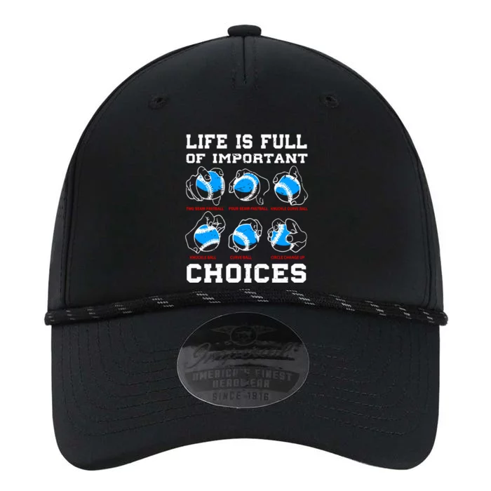 Baseball Pitcher Life Choices Ball Sport Lover Great Gift Performance The Dyno Cap