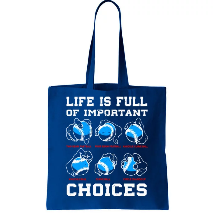 Baseball Pitcher Life Choices Ball Sport Lover Great Gift Tote Bag