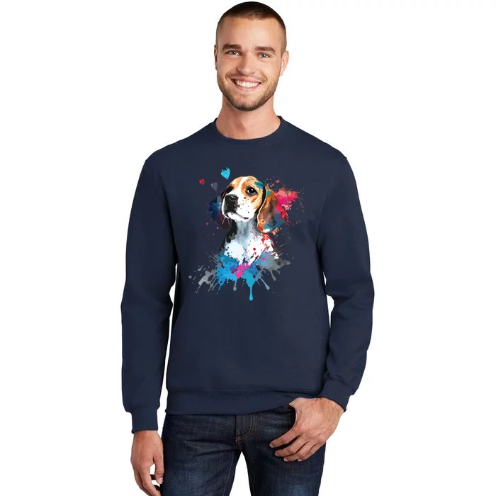 Beagle Puppy Lover Dog Mom Cute Valentines Day Love Themed Tall Sweatshirt