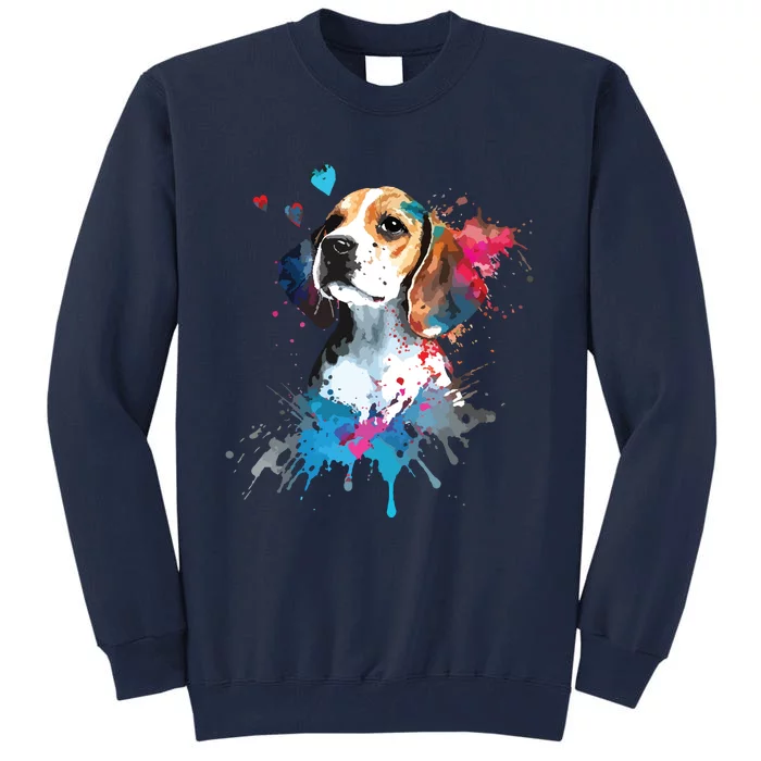 Beagle Puppy Lover Dog Mom Cute Valentines Day Love Themed Tall Sweatshirt