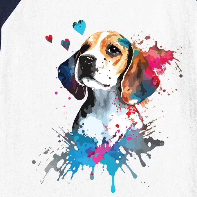 Beagle Puppy Lover Dog Mom Cute Valentines Day Love Themed Baseball Sleeve Shirt