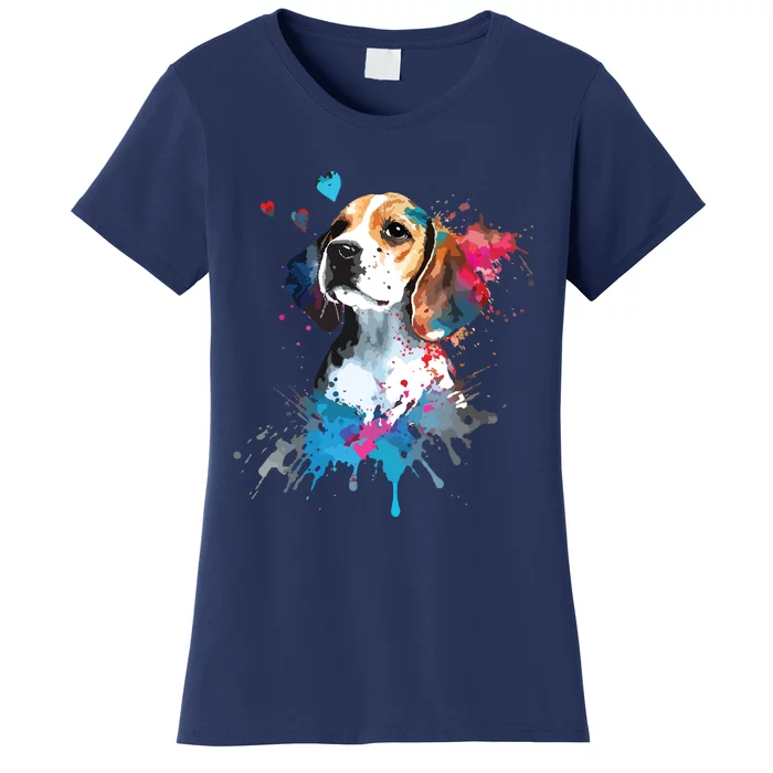 Beagle Puppy Lover Dog Mom Cute Valentines Day Love Themed Women's T-Shirt