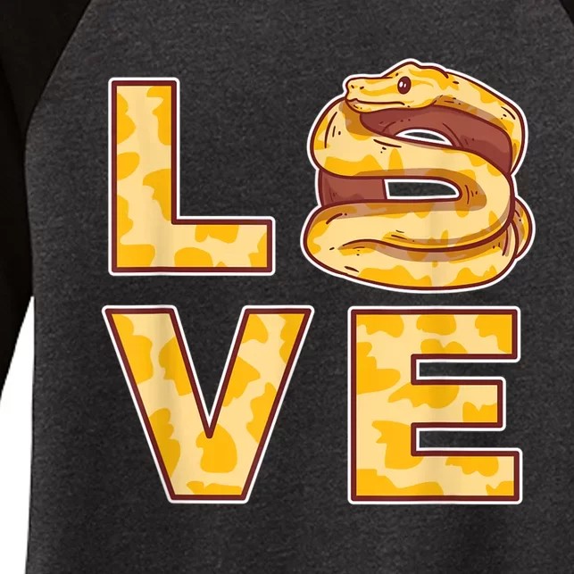 Ball Python Love Boa Pet Snake Animal Women's Tri-Blend 3/4-Sleeve Raglan Shirt