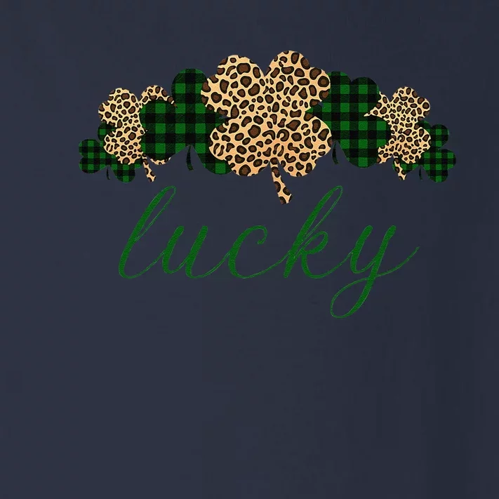 Buffalo Plaid Leopard Shamrock Clover Lucky St Patricks Day Toddler Long Sleeve Shirt