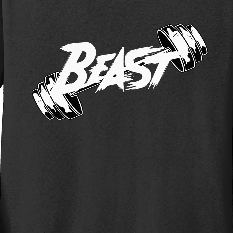 Beast Performance Motivation Graphic Kids Long Sleeve Shirt