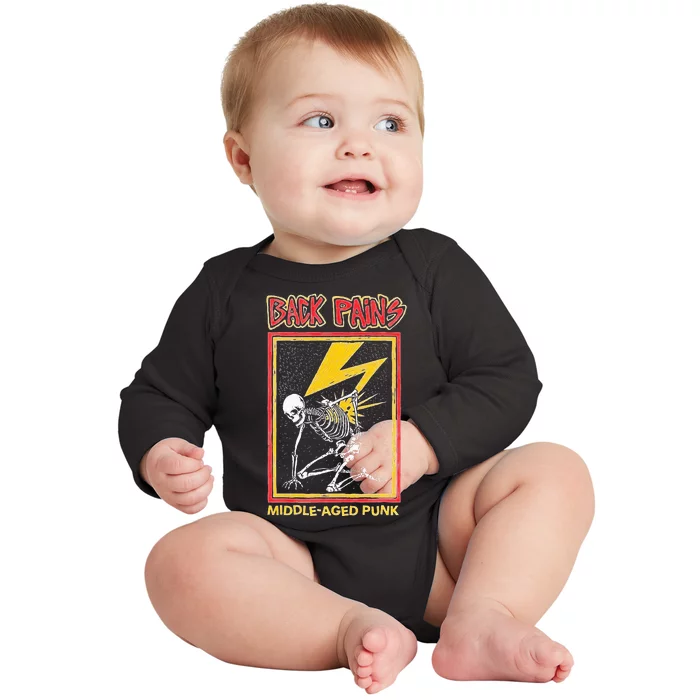 Back Pains Middle Aged Punk Baby Long Sleeve Bodysuit