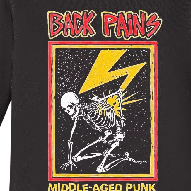 Back Pains Middle Aged Punk Baby Long Sleeve Bodysuit