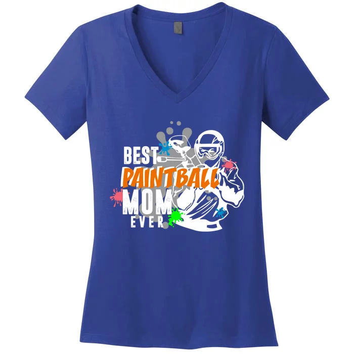 Best Paintball Mom Ever Ball Funny Mothers Day Gift Women's V-Neck T-Shirt