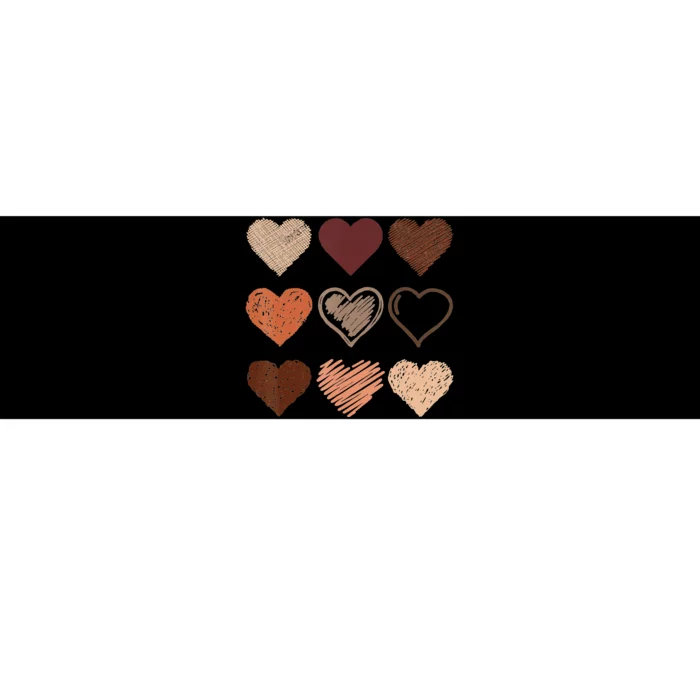 Black Pride Melanin Skin Tone Hearts Black History Month Bumper Sticker