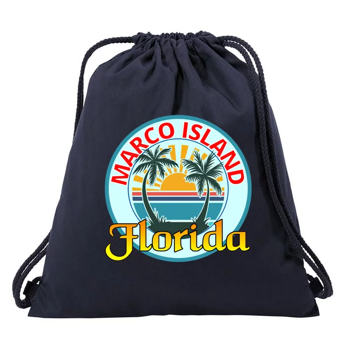 Beach Please Marco Island Florida Beach Holiday Funny Gift Drawstring Bag