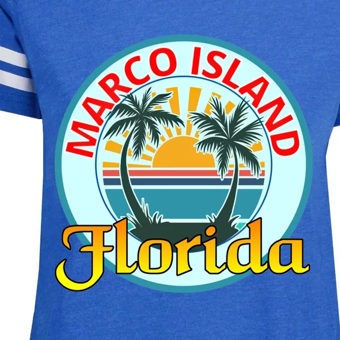 Beach Please Marco Island Florida Beach Holiday Funny Gift Enza Ladies Jersey Football T-Shirt