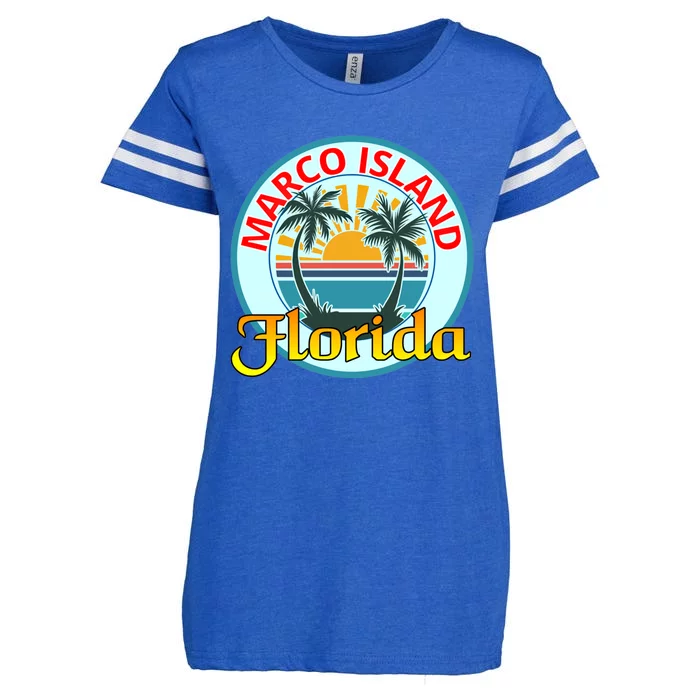 Beach Please Marco Island Florida Beach Holiday Funny Gift Enza Ladies Jersey Football T-Shirt