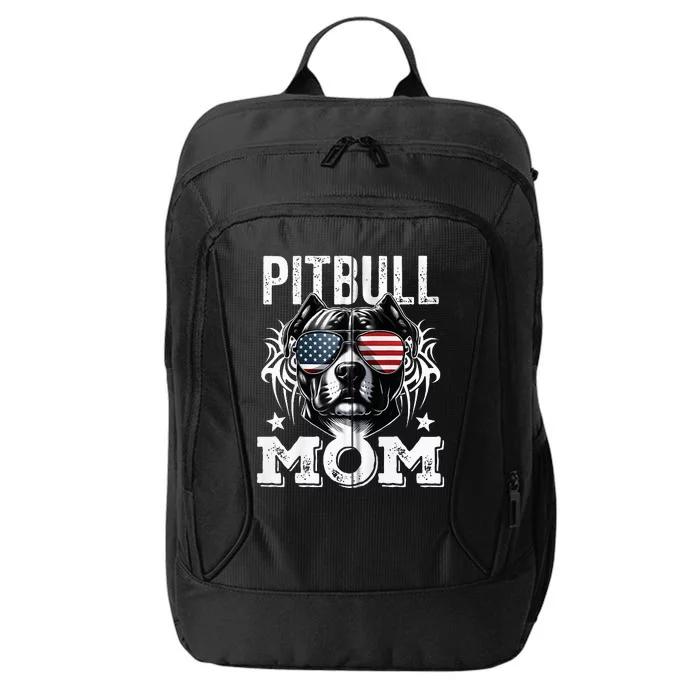 Best Pitbull Mom Dog Lover Usa American MotherS Day Vintage City Backpack