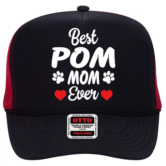 Best Pom Mom Ever Meaningful Gift High Crown Mesh Trucker Hat