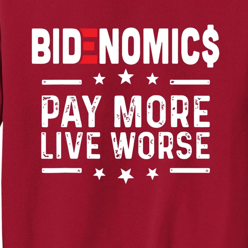 Bidenomics Pay More Live Worse Anti Biden Recession Tall Sweatshirt