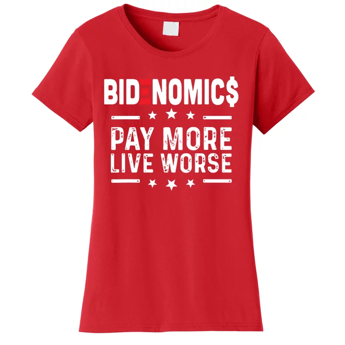 Bidenomics Pay More Live Worse Anti Biden Recession Women's T-Shirt