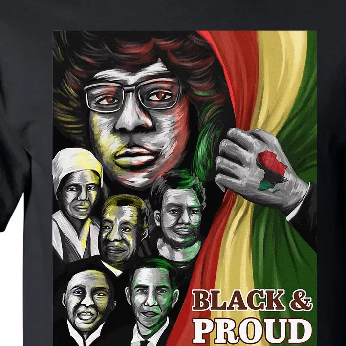 Black & Proud Melanin Black Leaders Flag Black History Month Tall T-Shirt