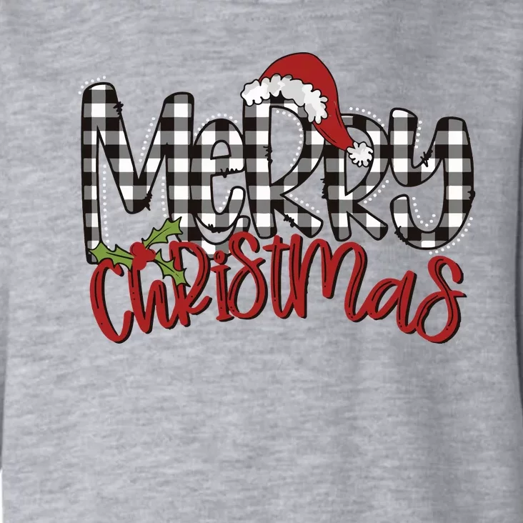 Buffalo Plaid Merry Christmas Family Toddler Hoodie