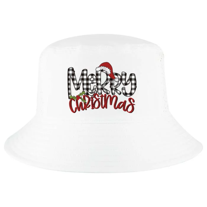 Buffalo Plaid Merry Christmas Family Cool Comfort Performance Bucket Hat