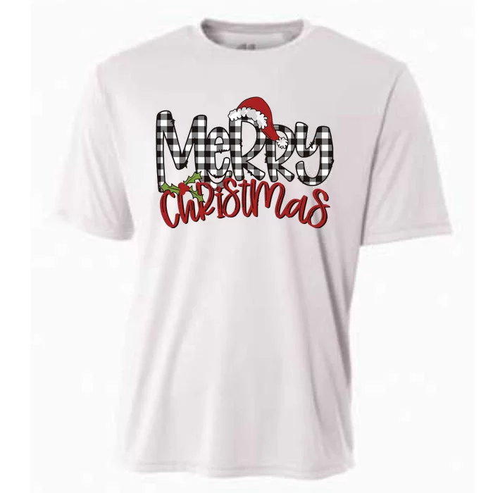 Buffalo Plaid Merry Christmas Family Cooling Performance Crew T-Shirt