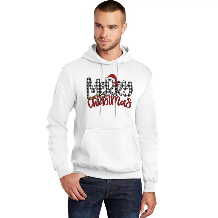 Buffalo Plaid Merry Christmas Family Hoodie