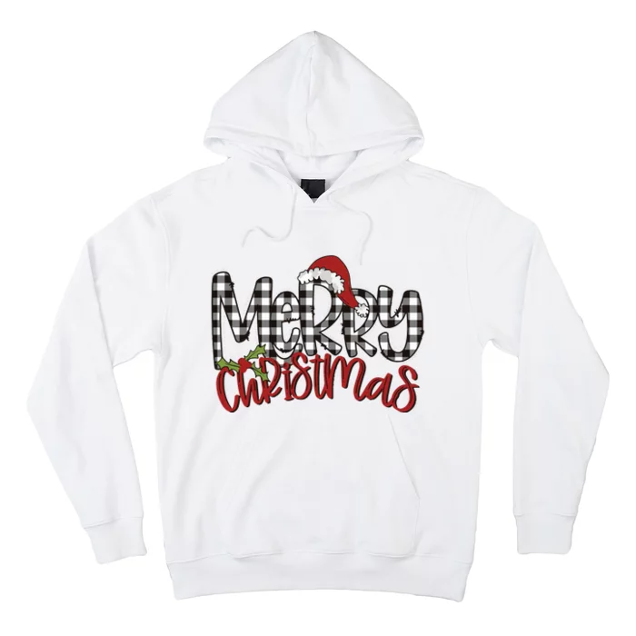 Buffalo Plaid Merry Christmas Family Hoodie