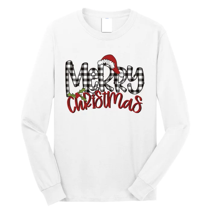 Buffalo Plaid Merry Christmas Family Long Sleeve Shirt