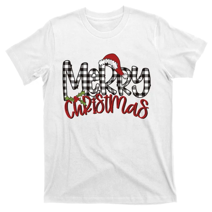 Buffalo Plaid Merry Christmas Family T-Shirt