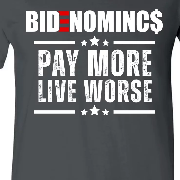 Bidenomics Pay More Live Worse Funny Anti Joe Biden V-Neck T-Shirt