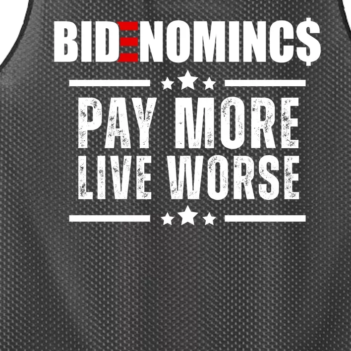 Bidenomics Pay More Live Worse Funny Anti Joe Biden Mesh Reversible Basketball Jersey Tank