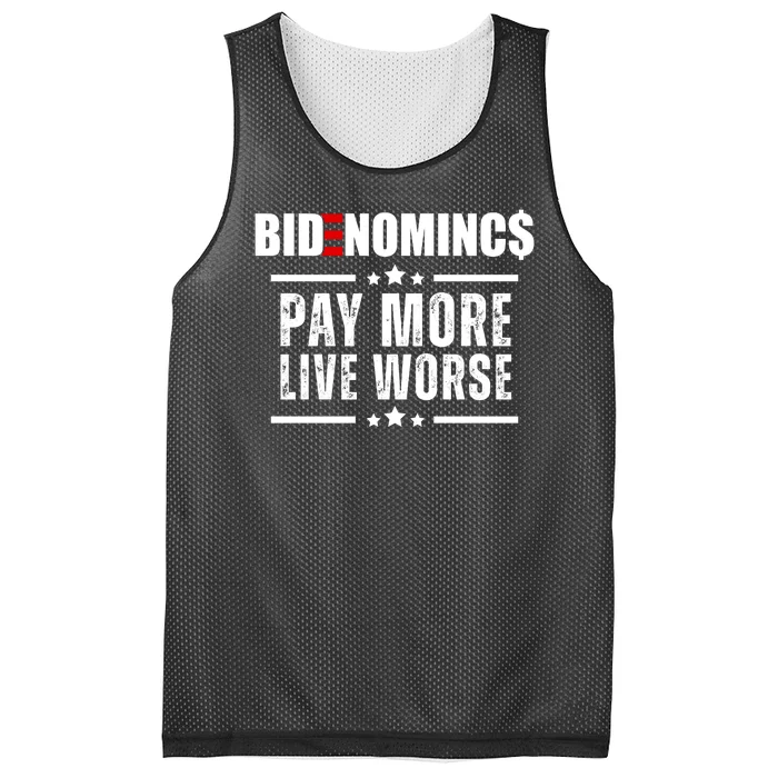 Bidenomics Pay More Live Worse Funny Anti Joe Biden Mesh Reversible Basketball Jersey Tank