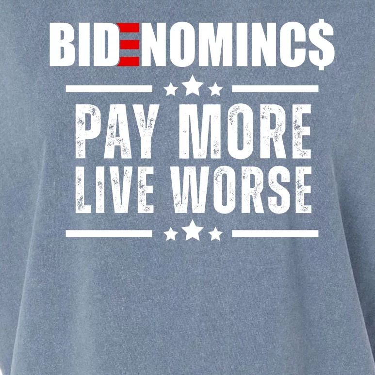 Bidenomics Pay More Live Worse Funny Anti Joe Biden Garment-Dyed Women's Muscle Tee