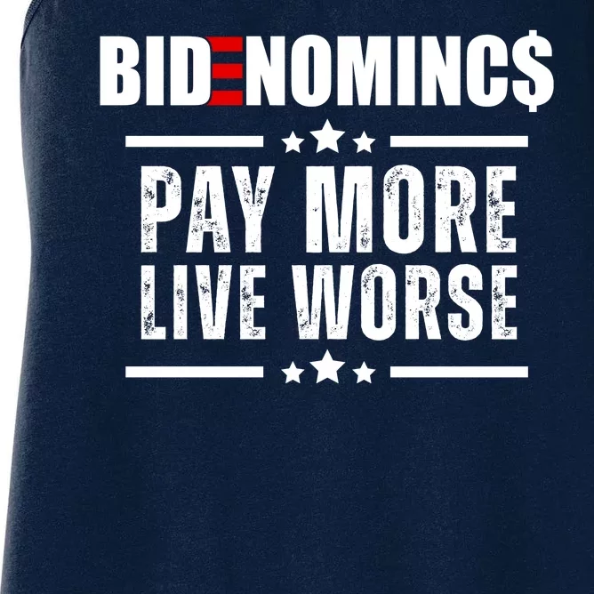 Bidenomics Pay More Live Worse Funny Anti Joe Biden Women's Racerback Tank