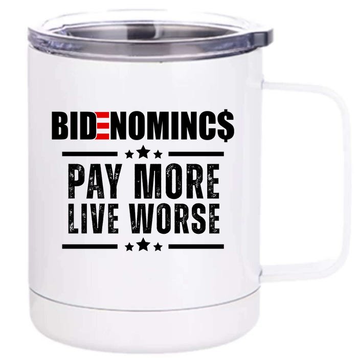 Bidenomics Pay More Live Worse Funny Anti Joe Biden Front & Back 12oz Stainless Steel Tumbler Cup