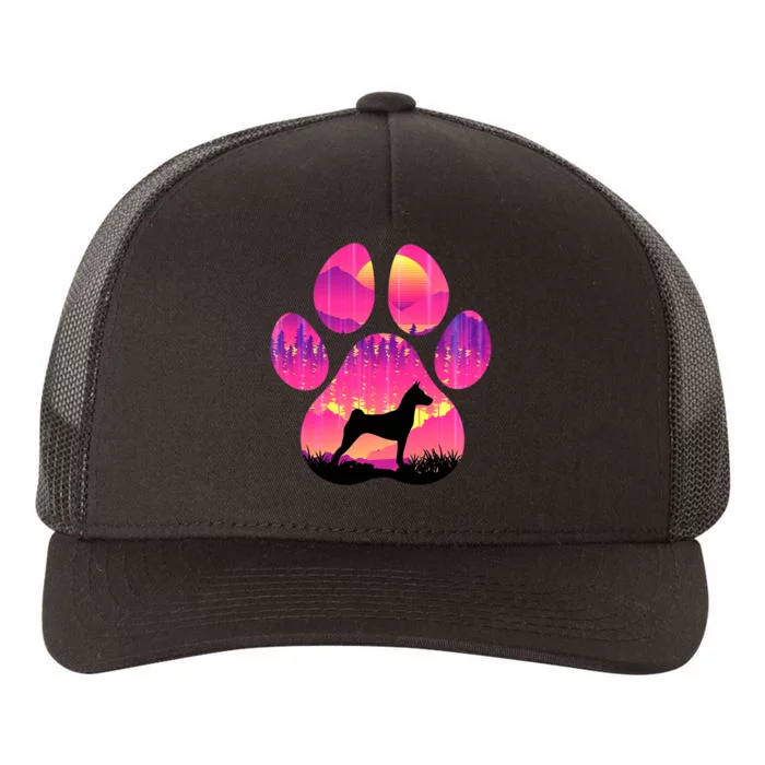 Basenji Paw Mom Dad Dog Lover Yupoong Adult 5-Panel Trucker Hat