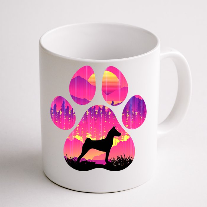 Basenji Paw Mom Dad Dog Lover Front & Back Coffee Mug