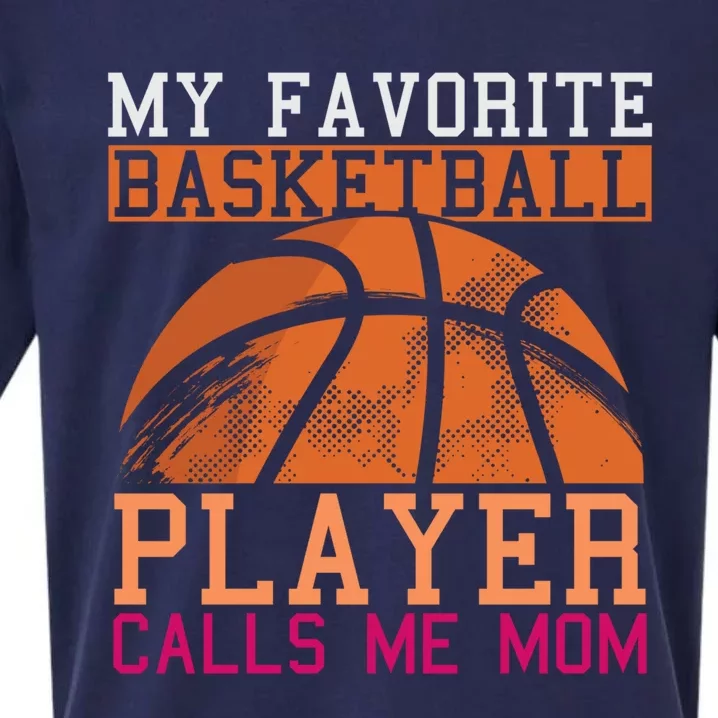 Basketball Player Mom Sport Mothers Day Basketball Gift Sueded Cloud Jersey T-Shirt