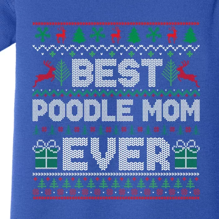 Best Poodle Mom Ever Christmas Pajamas Matching Ugly Xmas Great Gift Baby Bodysuit