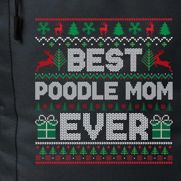 Best Poodle Mom Ever Christmas Pajamas Matching Ugly Xmas Great Gift Daily Commute Backpack