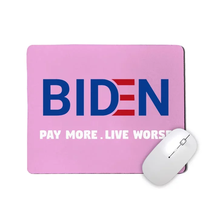 Biden Pay More Live Worse Funny Political Economy Humor Pun Mousepad