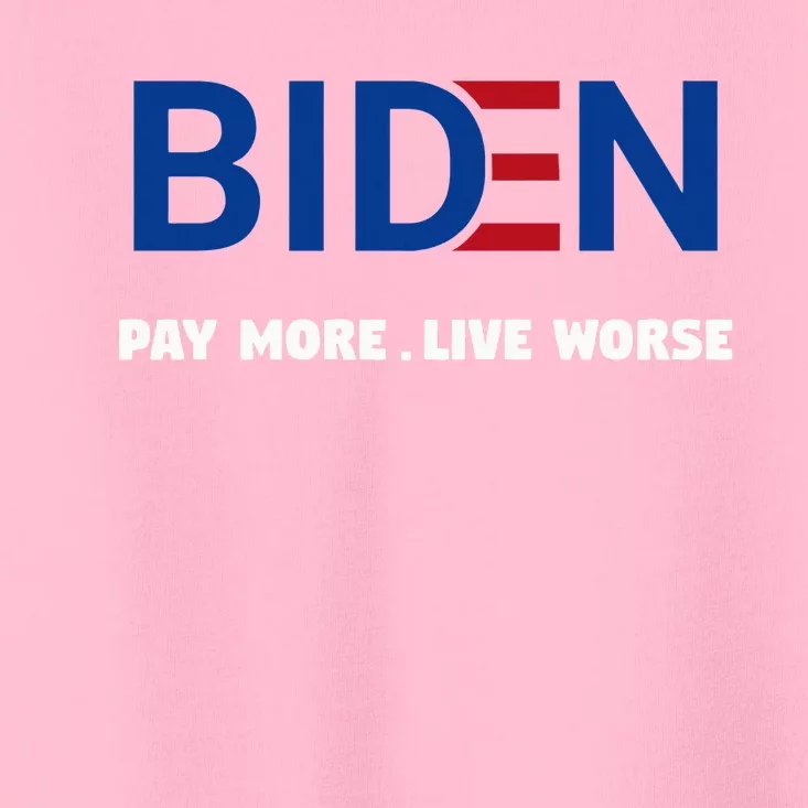 Biden Pay More Live Worse Funny Political Economy Humor Pun Toddler T-Shirt