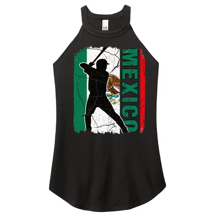 Baseball Player Mexico Flag Baseball Fans Women’s Perfect Tri Rocker Tank