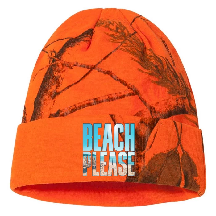 Beach Please Merch Design Summer Vacay Beaches Gift Kati - 12in Camo Beanie