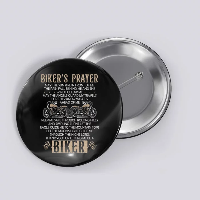 Biker's Prayer Motorcycle Christian Biking Motorcycling Button