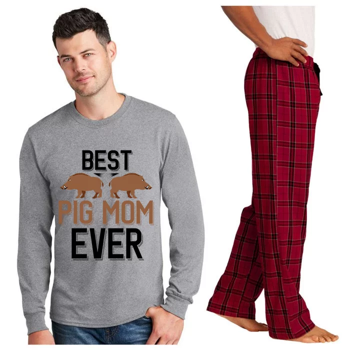 Best Pig Mom Ever Boar Hunting Mom Gift Long Sleeve Pajama Set