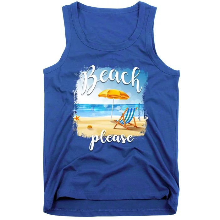 Beach Please Meaningful Gift Folding Chair In Sand Meaningful Gift Tank Top